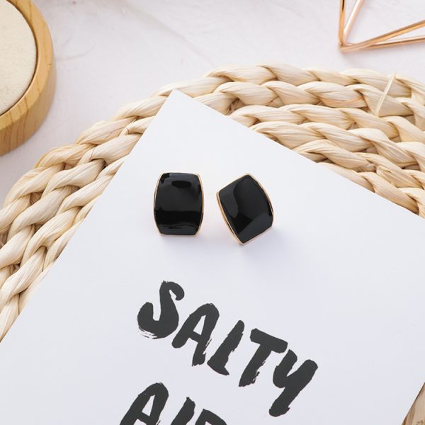 Drop Glaze Geometric Earrings Irregular Round Square Drop Earrings