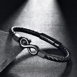 Leather Bracelet Vintage Leather European And American Stainless Steel