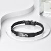 Leather Ornament Titanium Steel Men's Weaving Leather Bracelet