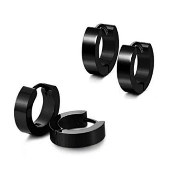 Round dumbbell set stainless steel earrings