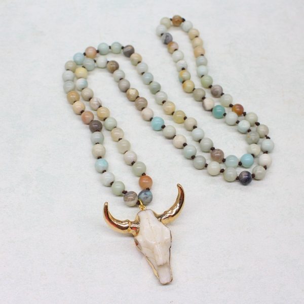 Stone Bead Necklace Antique Jewelry Pendant