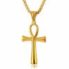 Simple Glossy Egypt Anka Cross Pendant Men's Necklace