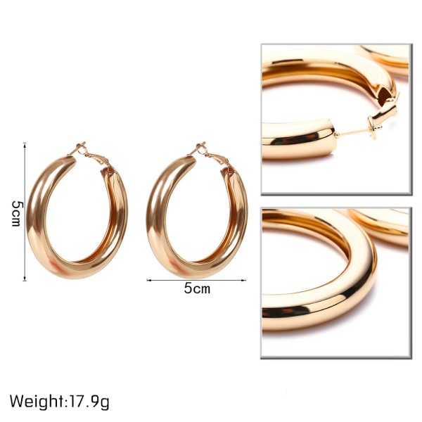 Exaggerated Simple Big Round Circle Hoop Earrings