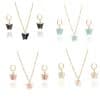 Color Acrylic Butterfly Earrings And Necklace Set