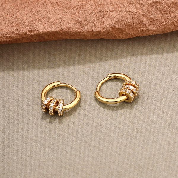 Sterling Silver Circle Ear Buckle Female Temperament Detachable