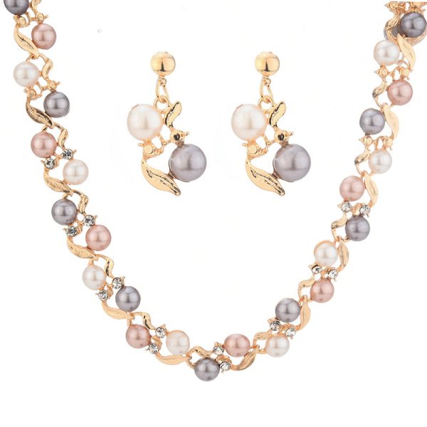 Necklace and Earrings Set Lady Temperament All-match Jewelry Set