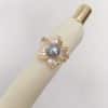 5A Bright Natural Freshwater Pearl Ring 18K Real Gold Plated Frosted Flower Ring