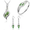 New Angel Elf Earrings Necklace Bracelet Three-piece Austria Crystal Alloy Jewelry Set Wholesale