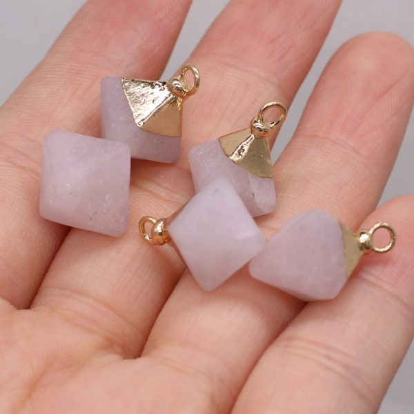 Natural Stone Semi-precious Stone Square Pyramid Crystal Pendant