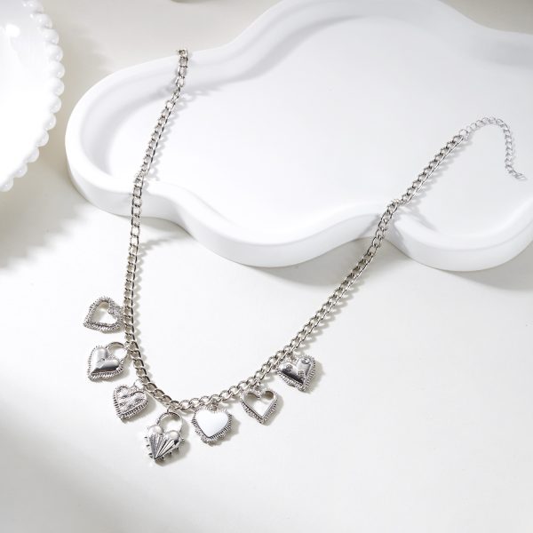 Multiple Sacred Heart Pendant Necklace