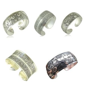 Ethnic Style Carved Open Miao Silver Bracelet