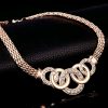 Necklace Earrings Bracelet Ring Jewelry Set European and American Plated 18K Jewelry Four-piece Set