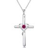 S925 Sterling Silver Cross Frame Pendant Clavicle Chain