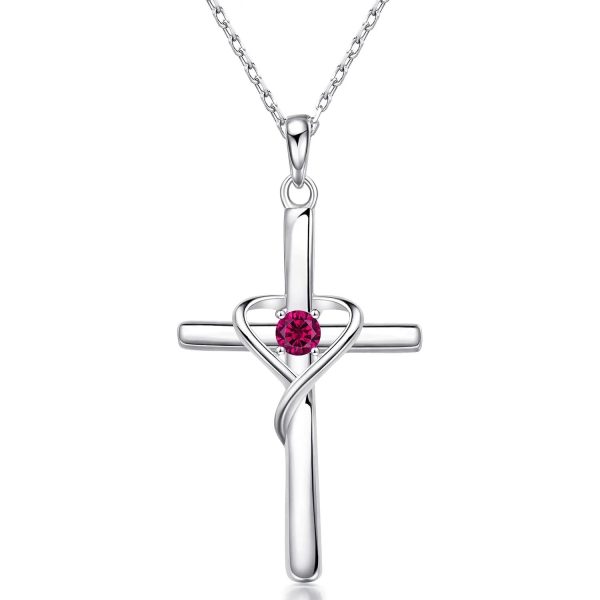 S925 Sterling Silver Cross Frame Pendant Clavicle Chain