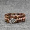 Sunflower natural stone beaded bracelet