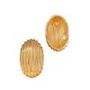 Vintage Crumpled Metal Hollow Semi-circle Earrings