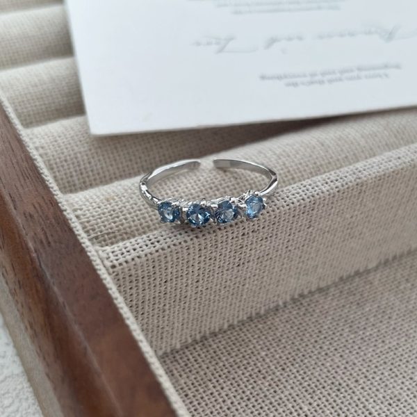 S925 Sterling Silver Irregular Texture Ring Niche High-grade Zircon Index Finger Ring