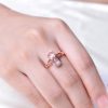 Cat Jewelry Set in Rose Gold Plate & Quartz Crystal Rhinestone