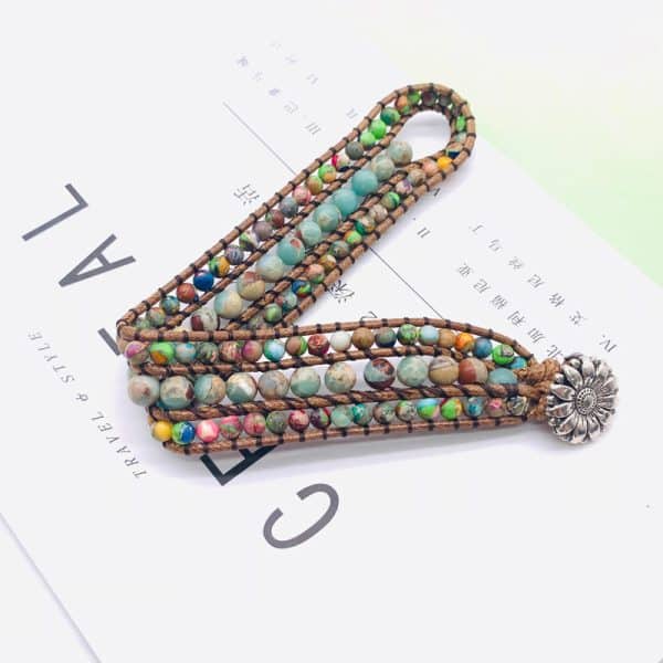 Hand-woven stone bracelet
