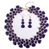 Europe and the United States personality set alloy drop oil geometric irregular short clavicle necklace earrings jewelry set female jewelry