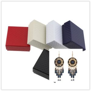 Drop-shaped alloy pendant earrings