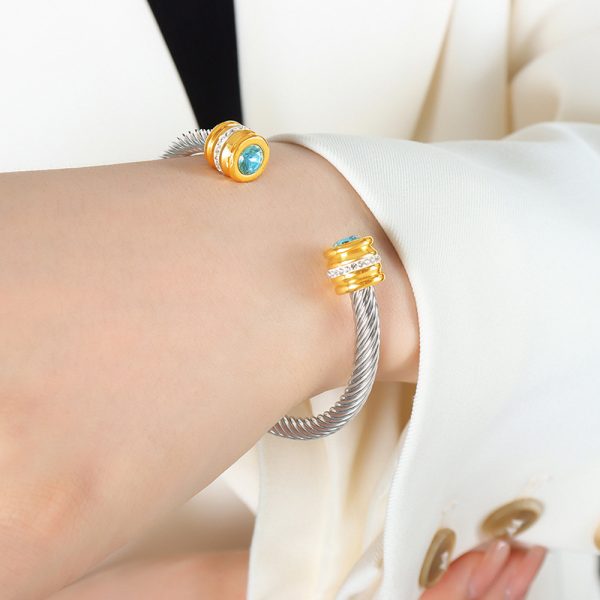 Titanium Steel Inlaid Twelve-color Zircon Bracelet