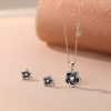 S925 Sterling Silver Camellia Inlaid Zirconium Necklace Temperament Light Luxury