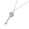 S925 Silver Key Necklace With Moissanite Women's