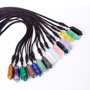 Raw Crystal Energy Stone Jewelry Pendant Necklace