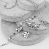 Unique creative four-piece set of inlaid gray diamond flower high-end set jewelry