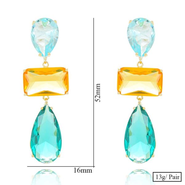 Female water drop tourmaline earrings