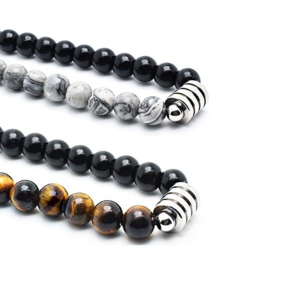 Stainless steel natural stone necklace