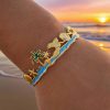 European And American Ocean Style Starfish Coconut Mermaid Stainless Steel Bracelet Non-fading Open Ring
