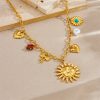 Shell Starfish Sun Stainless Steel Necklace
