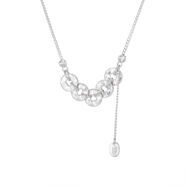S925 Sterling Silver Mush Ice Five Emperors Coin Necklace For Women