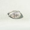 S925 Sterling Silver Flowers Epoxy Oil Zircon Ring For Women
