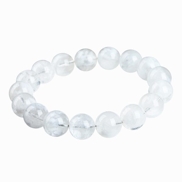 Natural Blizzard Snowflake Round Beads Women's Bracelet