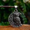 Creative All-match Stainless Steel Moon Owl Pendant