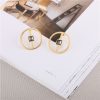 Frosty Wind Geometric Circle Stud Earrings