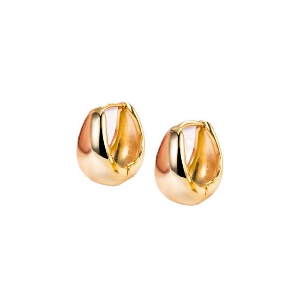 High-grade Copper-plated Gold-color Water Drop Circle Ear Clip
