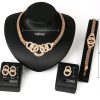 Necklace Earrings Bracelet Ring Jewelry Set European and American Plated 18K Jewelry Four-piece Set