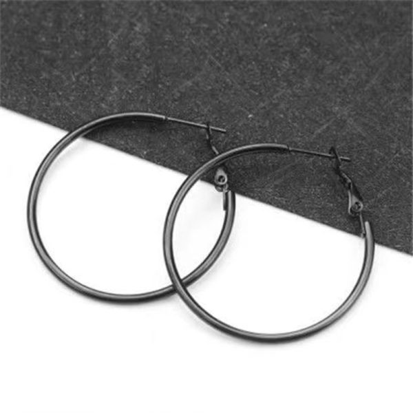 European And American Fashion Stainless Steel Earrings Big Circle Shrimp Male Buckle Earrings Female Jewelry