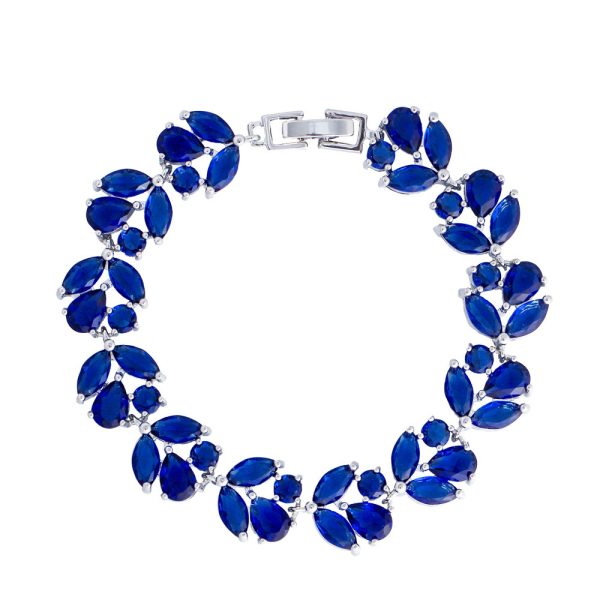Copper Inlaid Zircon Flower Bracelet