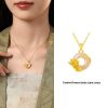 The 12 Floras White Chalcedony Safety Buckle Pendant Necklace