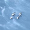 Sterling Silver Drop Zircon Earrings