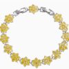 Blue Full Diamond Lotus Bracelet For Men's Hip Hop Dopamine Colored Tennis Chain