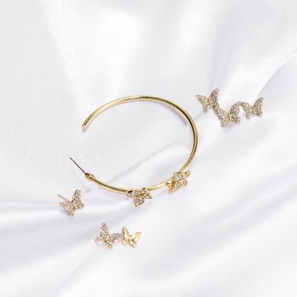 New butterfly earring set combination