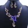 Dielian Flower Necklace Jewelry Set