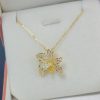 Electroplated Color Retaining Micro-inlaid Small Leaf Plant Pearl Necklace Pendant