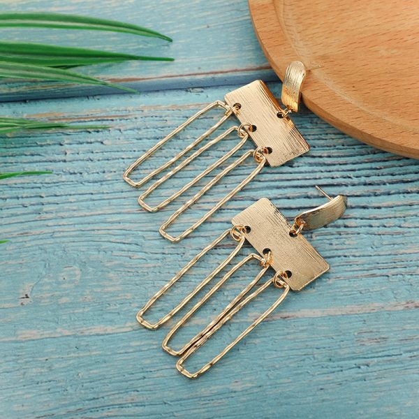 Irregular rectangular drop earrings